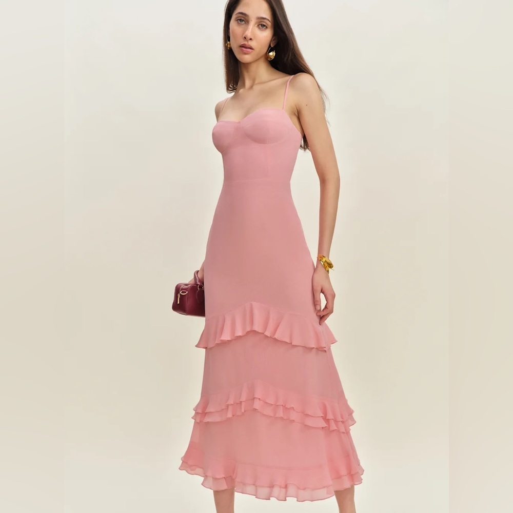 Reformation Ellora Dress Pink - Size 6